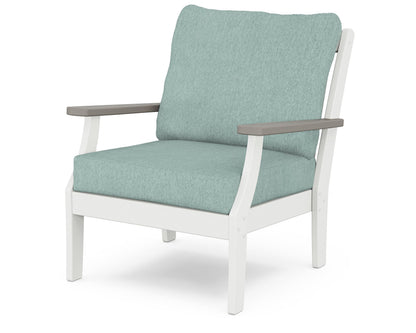POLYWOOD® Braxton Deep Seating Chair in White / Driftwood / Glacier Spa