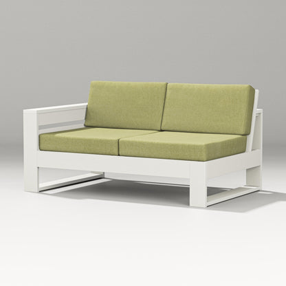 PW Designer Series Latitude Modular Left Arm Loveseat in Vintage White / Chartreuse Boucle