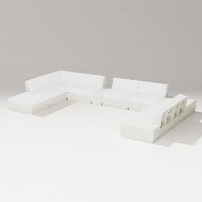 PW Designer Series Elevate 11-Piece Conversation Sectional Set in Vintage White / Natural