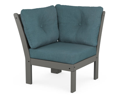 POLYWOOD® Vineyard Modular Corner Chair in Slate Grey / Ocean Teal
