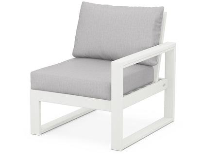POLYWOOD® EDGE Modular Right Arm Chair in Vintage White / Granite
