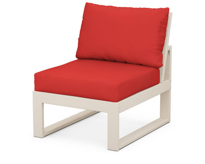 Unbranded Modular Armless Chair in Sand / Crimson Linen