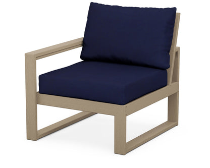 POLYWOOD® EDGE Modular Left Arm Chair in Vintage Sahara / Navy