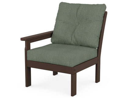 POLYWOOD® Vineyard Modular Left Arm Chair in Mahogany / Cast Sage