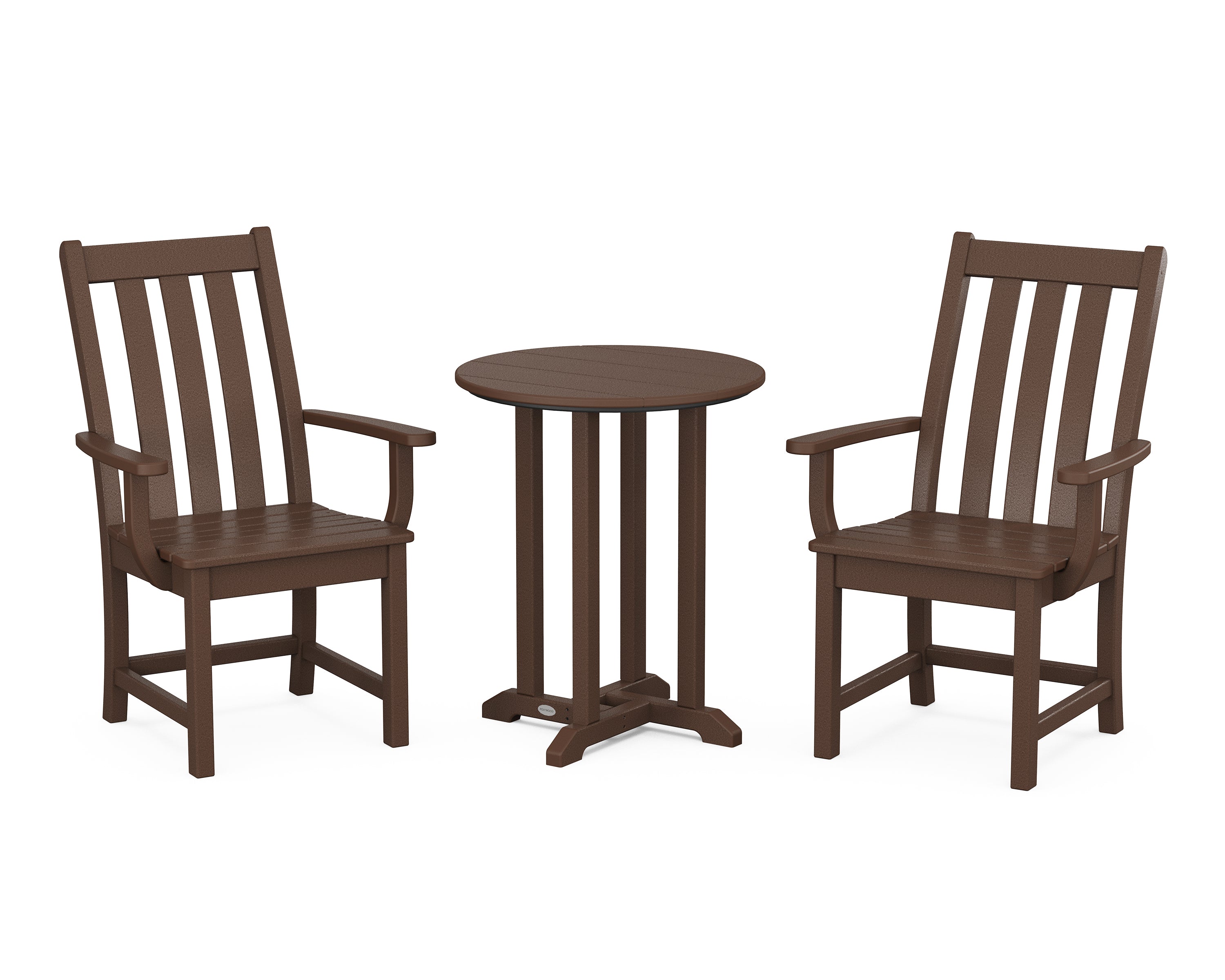 POLYWOOD® Vineyard 3-Piece Round Bistro Dining Set in Mahogany