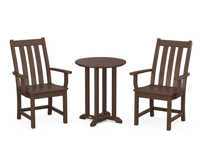 POLYWOOD® Vineyard 3-Piece Round Bistro Dining Set in Mahogany