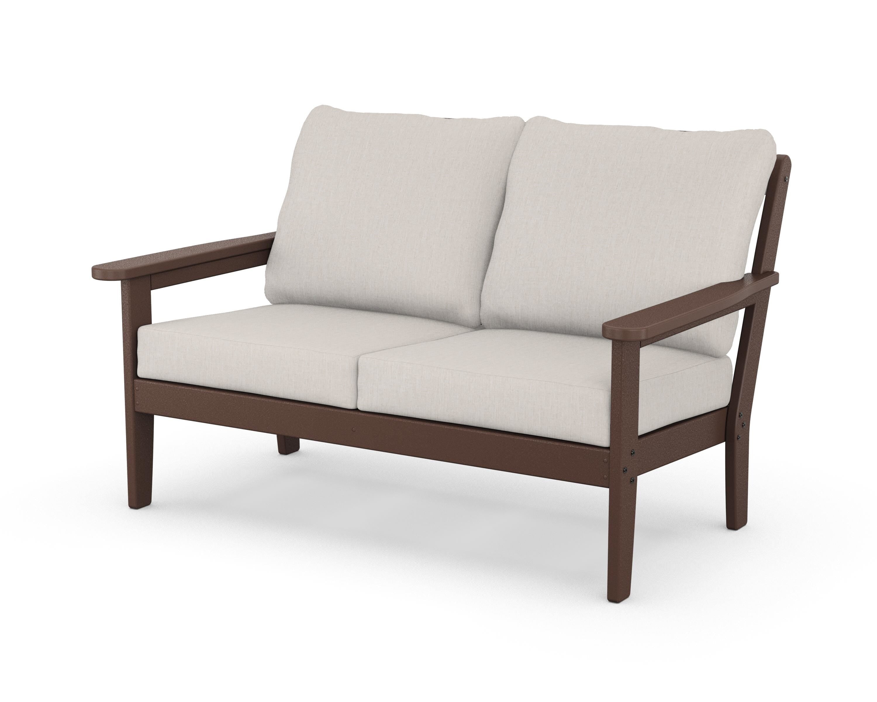 Country Living Cottage Deep Seating Loveseat in Mahogany / Cast Ash