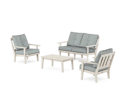 POLYWOOD® Oxford 4-Piece Deep Seating Set with Loveseat in Sand / Spa