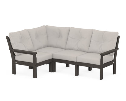 POLYWOOD® Vineyard 4-Piece Sectional in Vintage Coffee / Cast Ash