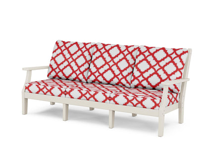 Country Living Wovendale Deep Seating Sofa in Sand / Trellis Crimson