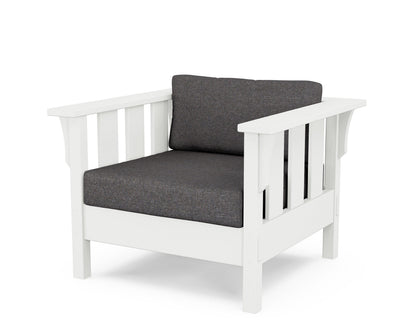 Martha Stewart by POLYWOOD® Acadia Deep Seating Chair in White / Ash Charcoal