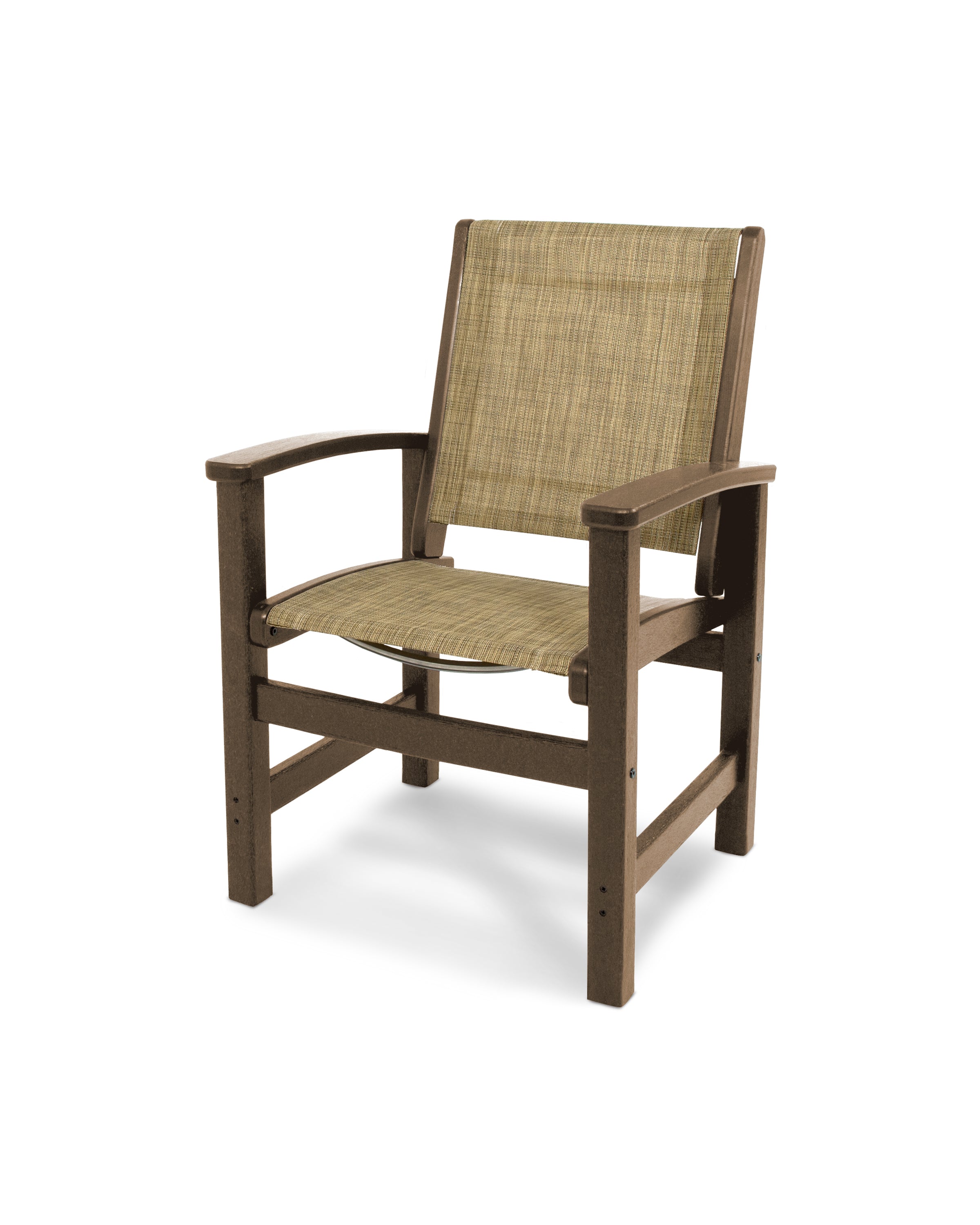 POLYWOOD® Coastal Dining Chair in Teak / Burlap Sling