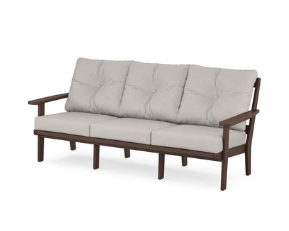POLYWOOD® Oxford Deep Seating Sofa in Mahogany / Cast Ash