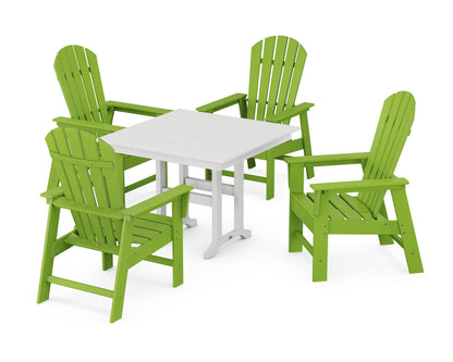 POLYWOOD® South Beach 5-Piece Farmhouse Dining Set in Lime / White
