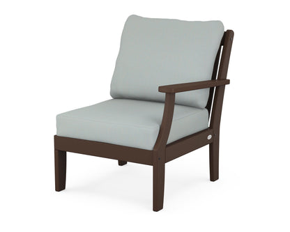 POLYWOOD® Braxton Modular Right Arm Chair in Mahogany / Spa