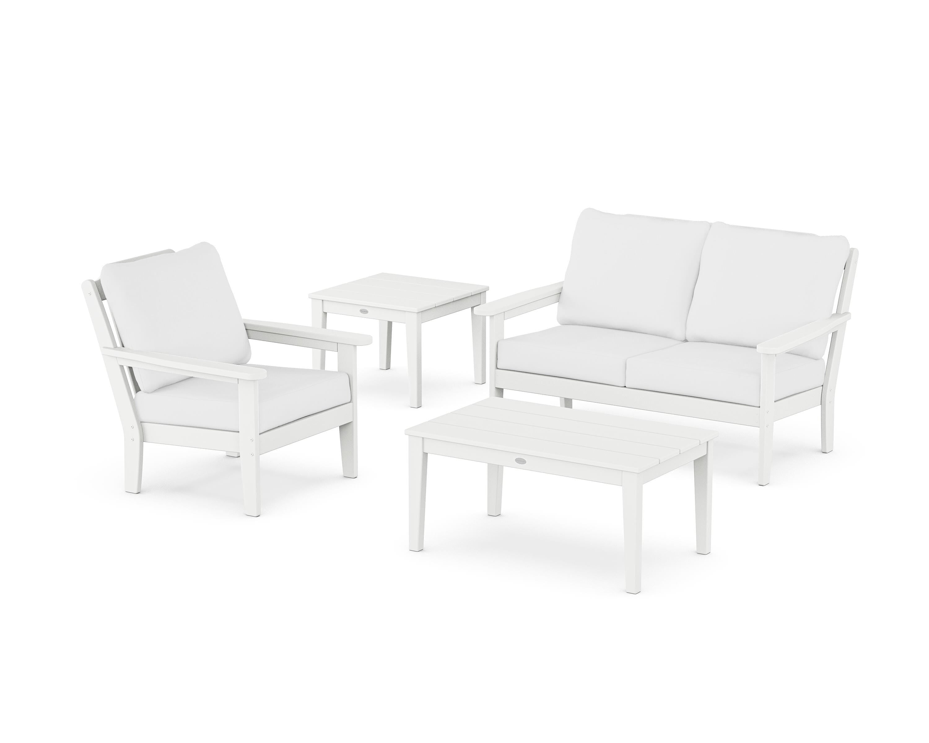 Country Living Wovendale 4-Piece Deep Seating Set in White / Natural