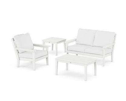 Country Living Wovendale 4-Piece Deep Seating Set in White / Natural