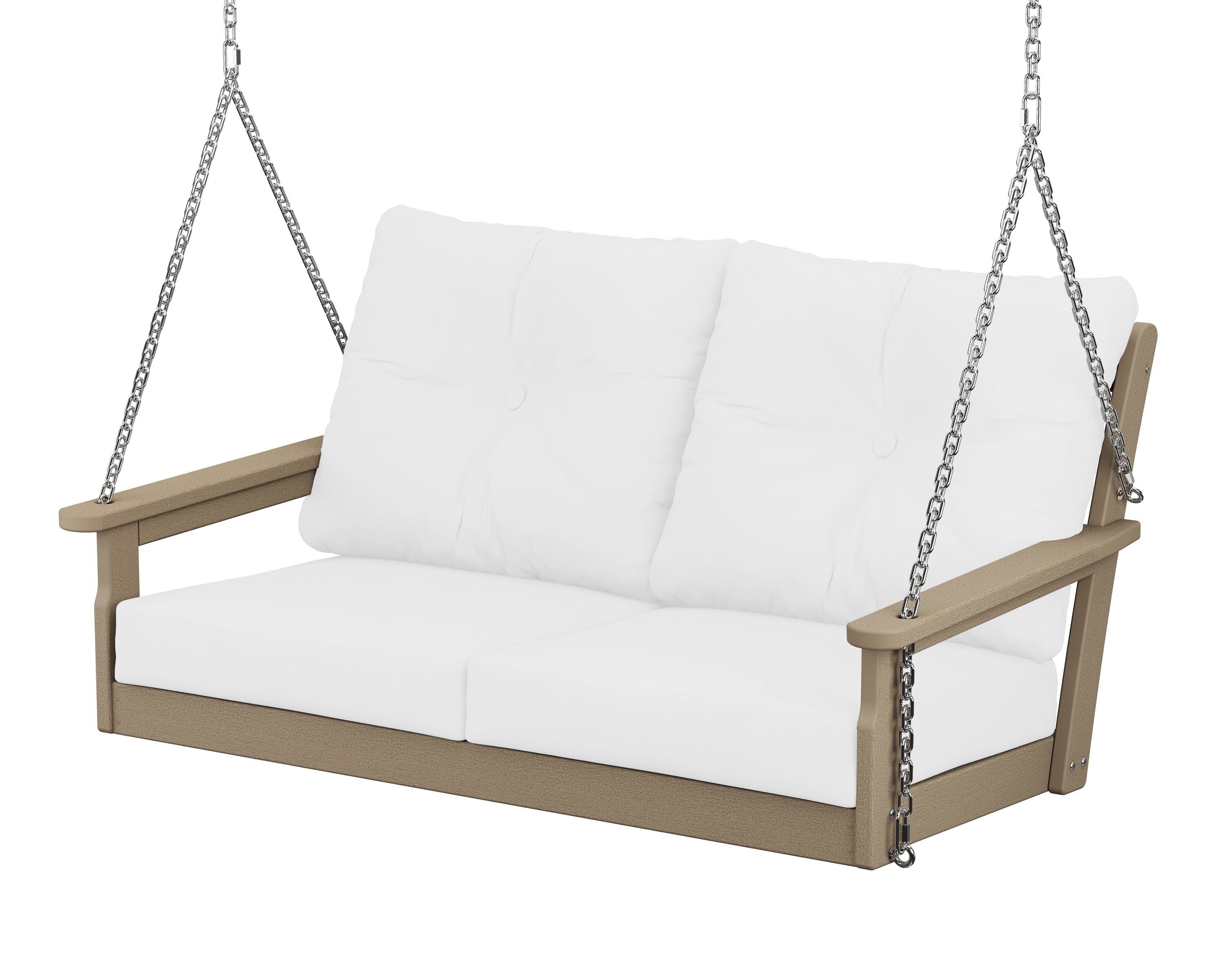 POLYWOOD® Vineyard Deep Seating Swing in Vintage Sahara / Natural