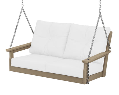 POLYWOOD® Vineyard Deep Seating Swing in Vintage Sahara / Natural