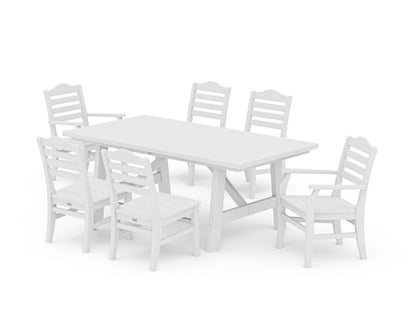 POLYWOOD® Savannah 7-Piece Rustic Farmhouse Dining Set in White