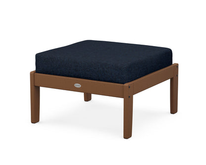 POLYWOOD® Braxton Deep Seating Ottoman in Teak / Marine Indigo