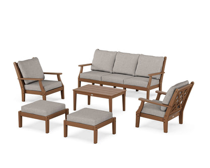 Country Living Wovendale 6-Piece Lounge Sofa Set in Teak / Weathered Tweed