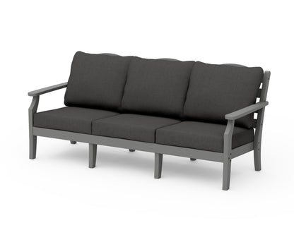 Draper James™ by  POLYWOOD® Savannah Deep Seating Sofa in Slate Grey / Spectrum Carbon