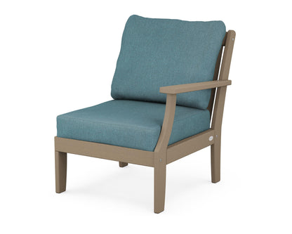 POLYWOOD® Braxton Modular Right Arm Chair in Vintage Sahara / Ocean Teal