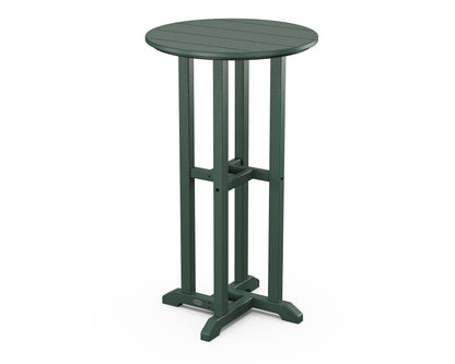 POLYWOOD® 24" Round Farmhouse Bar Bistro Table in Green