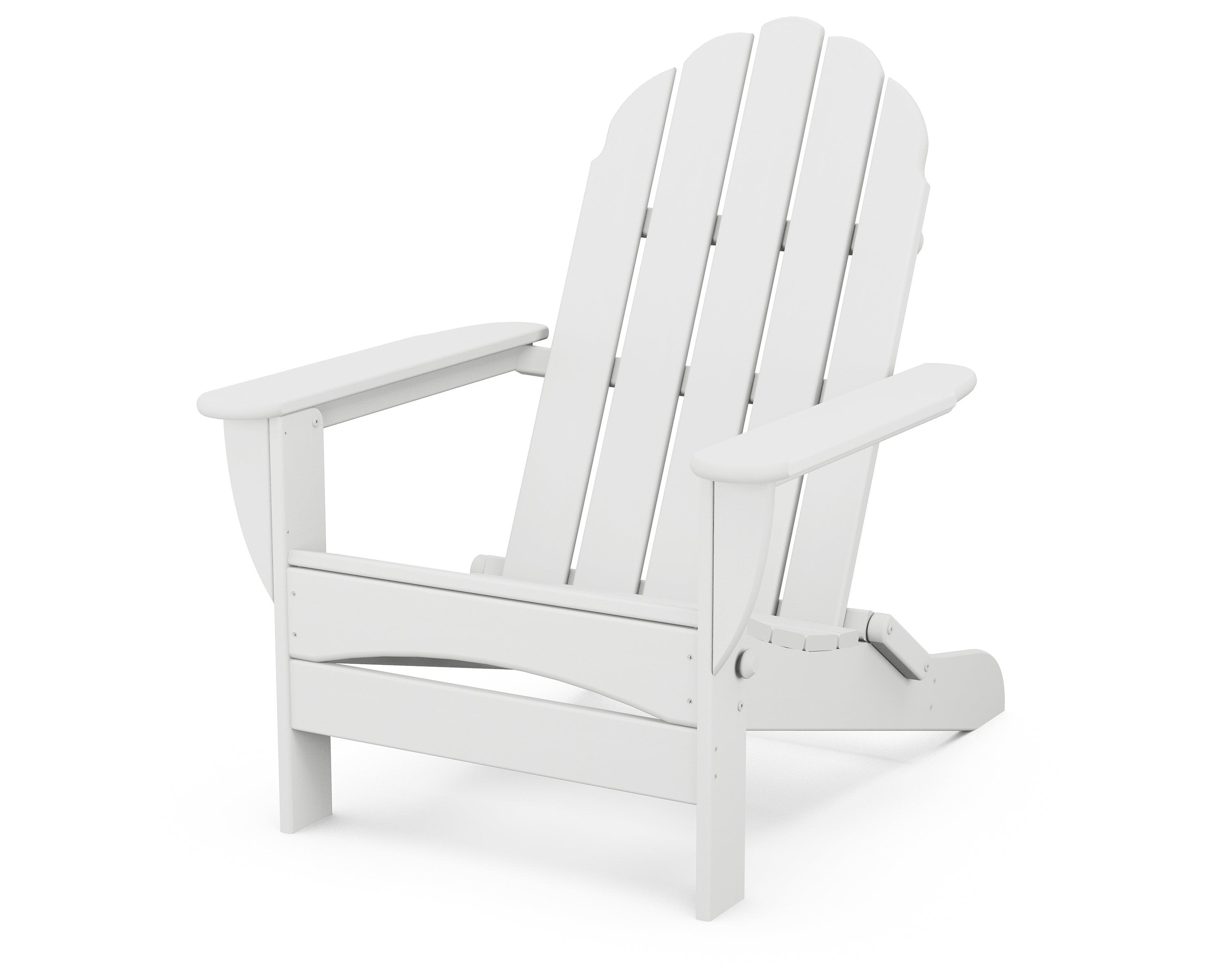 POLYWOOD® Classic Oversized Folding Adirondack Chair in White