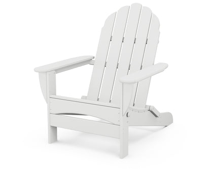 POLYWOOD® Classic Oversized Folding Adirondack Chair in White