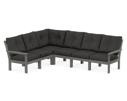 POLYWOOD® Vineyard 6-Piece Sectional in Slate Grey / Spectrum Carbon