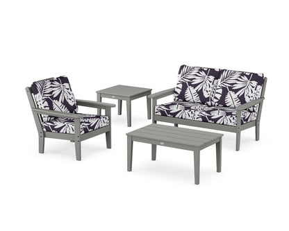 Country Living Wovendale 4-Piece Deep Seating Set in Slate Grey / Leaf Navy