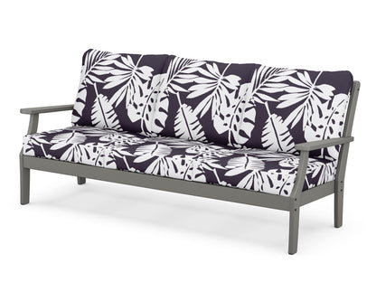 POLYWOOD® Braxton Deep Seating Sofa in Slate Grey / Leaf Navy