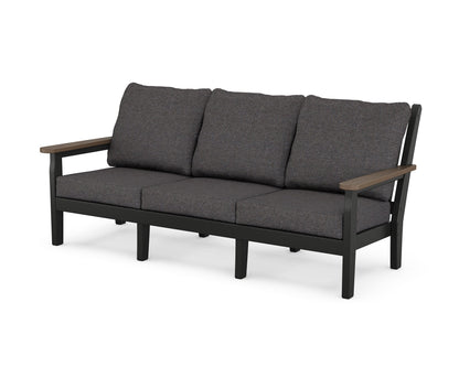 POLYWOOD® Chippendale Deep Seating Sofa in Black / Kona / Ash Charcoal