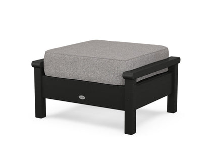 POLYWOOD® Harbour Deep Seating Ottoman in Black / Grey Mist
