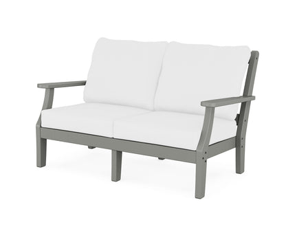 Martha Stewart by POLYWOOD® Chinoiserie Deep Seating Loveseat in Slate Grey / Natural