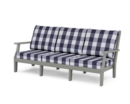Country Living Wovendale Deep Seating Sofa in Slate Grey / Buffalo Plaid Navy