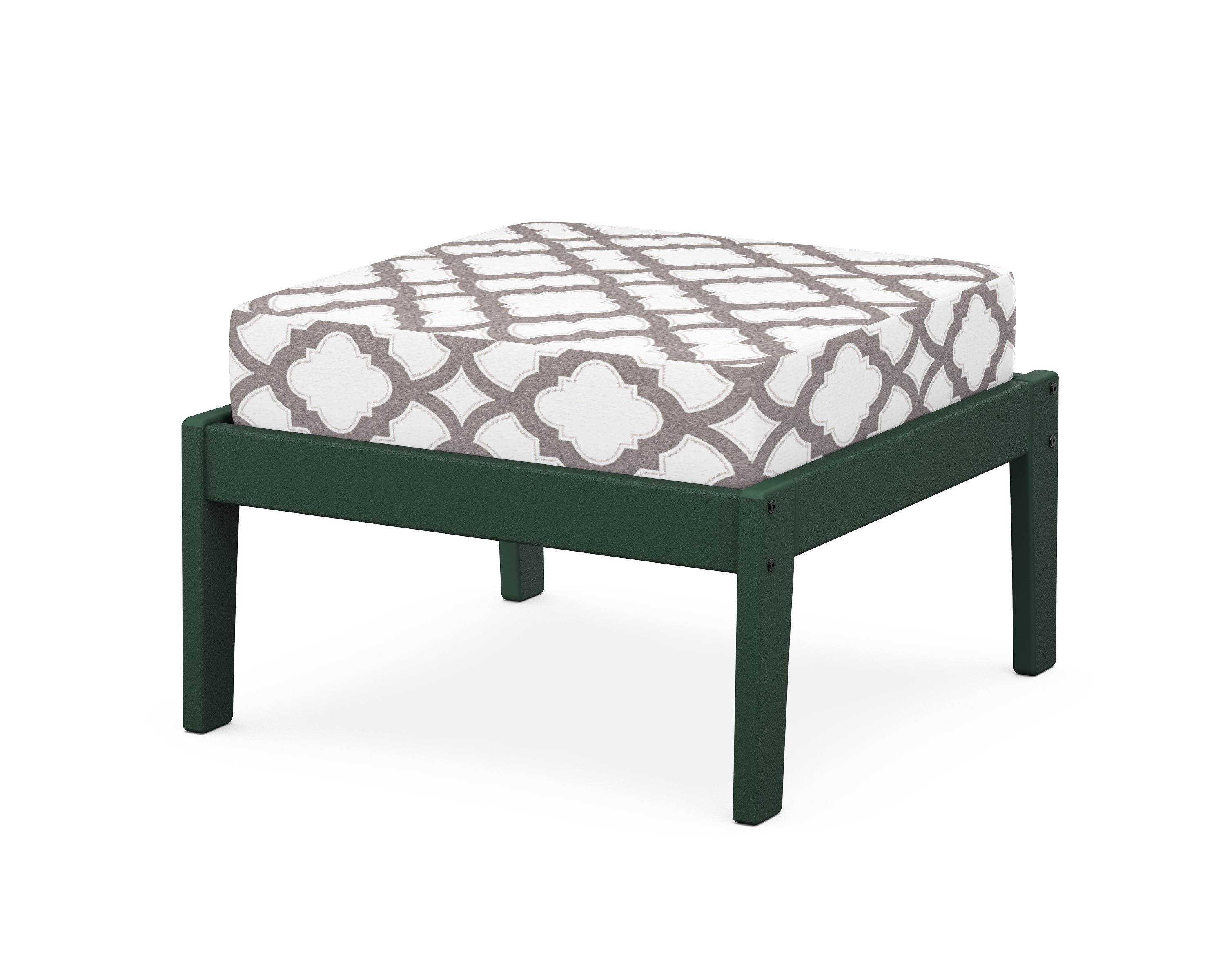 Unbranded Deep Seating Ottoman in Green / Trellis Grey Mist