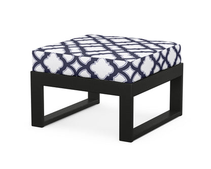 Unbranded Modular Ottoman - Modern in Black / Trellis Navy
