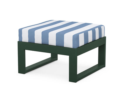 Unbranded Modular Ottoman - Modern in Green / Cabana Stripe Sky Blue