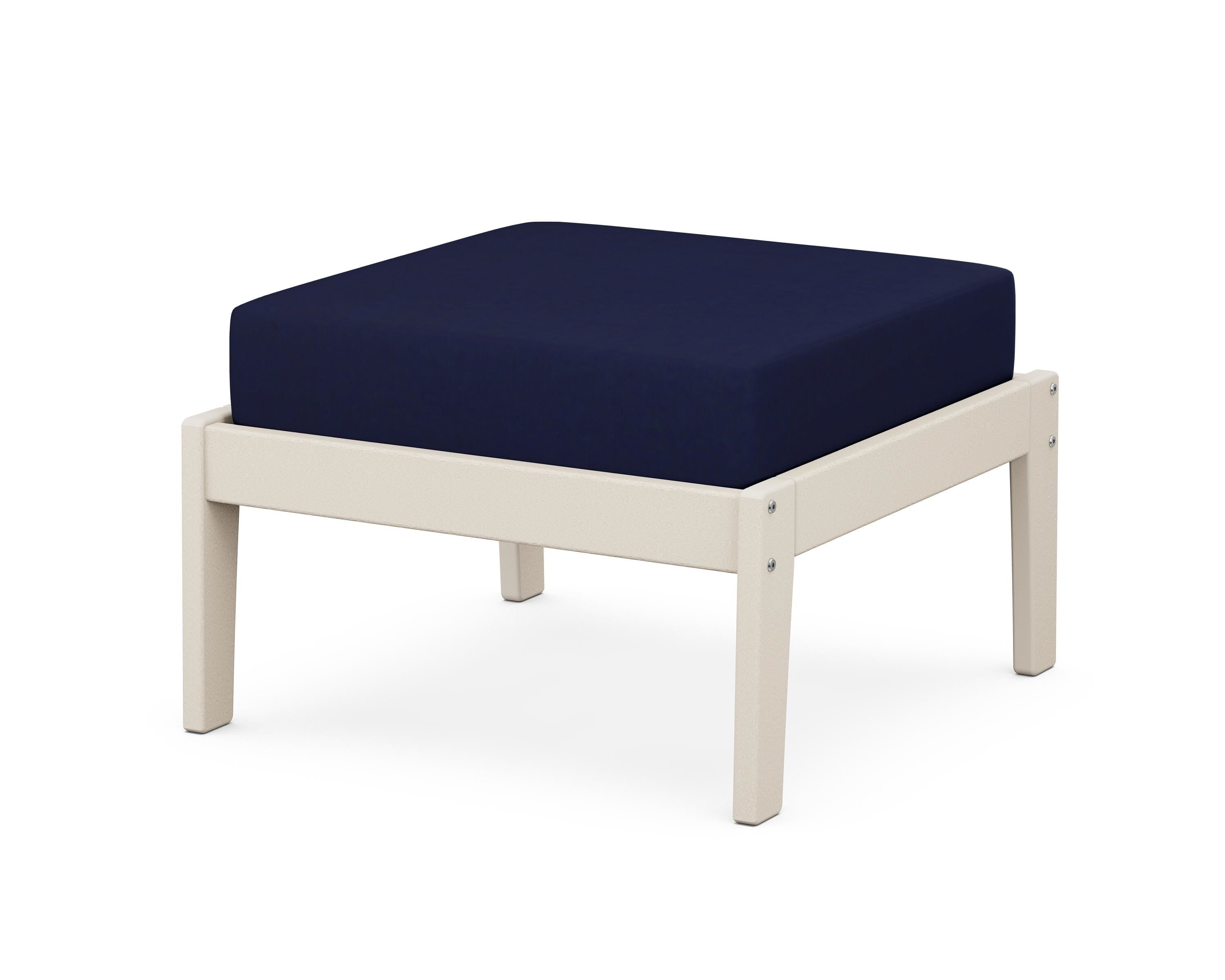 Unbranded Deep Seating Ottoman in Sand / Navy