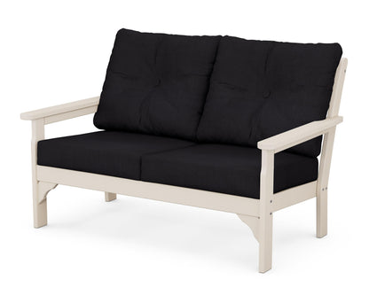 POLYWOOD® Vineyard Deep Seating Loveseat in Sand / Midnight Linen