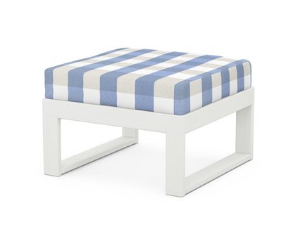 Unbranded Modular Ottoman - Modern in Vintage White / Buffalo Plaid Sky Blue