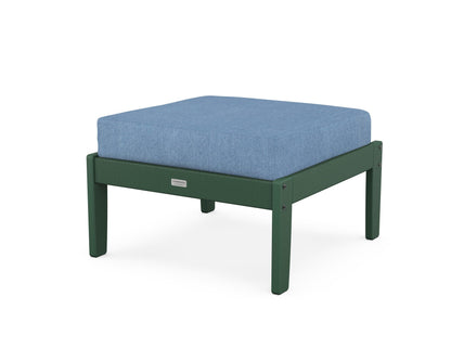 Country Living Cottage Deep Seating Ottoman in Green / Sky Blue