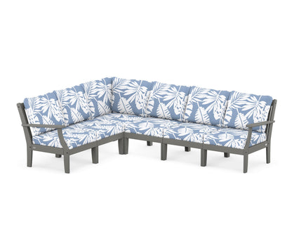 POLYWOOD® Braxton Modular 6-Piece Deep Seating Set in Slate Grey / Leaf Sky Blue
