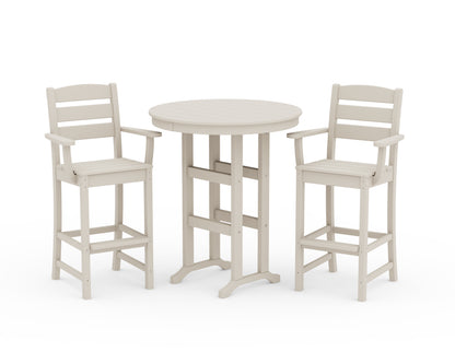 POLYWOOD® Lakeside 3-Piece Round Bar Arm Chair Set in Sand