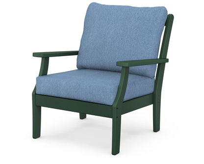 POLYWOOD® Braxton Deep Seating Chair in Green / Sky Blue
