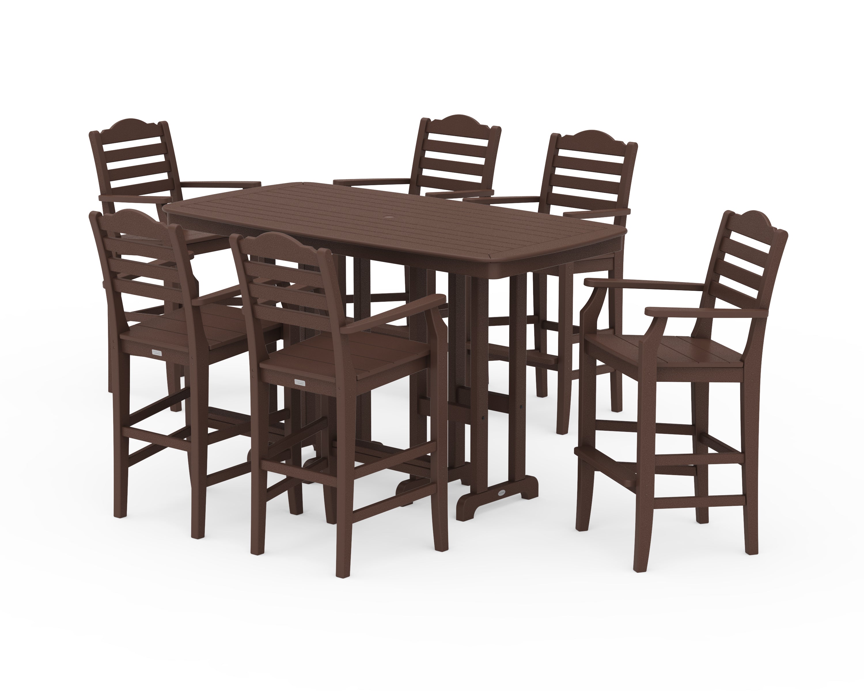 Draper James™ by  POLYWOOD® Savannah Arm Chair 7-Piece Bar Set in Mahogany