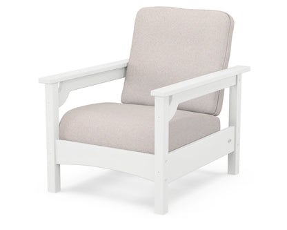 POLYWOOD® Club Chair in White / Dune Burlap